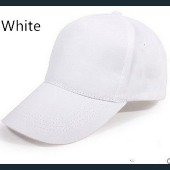 plain white ball cap